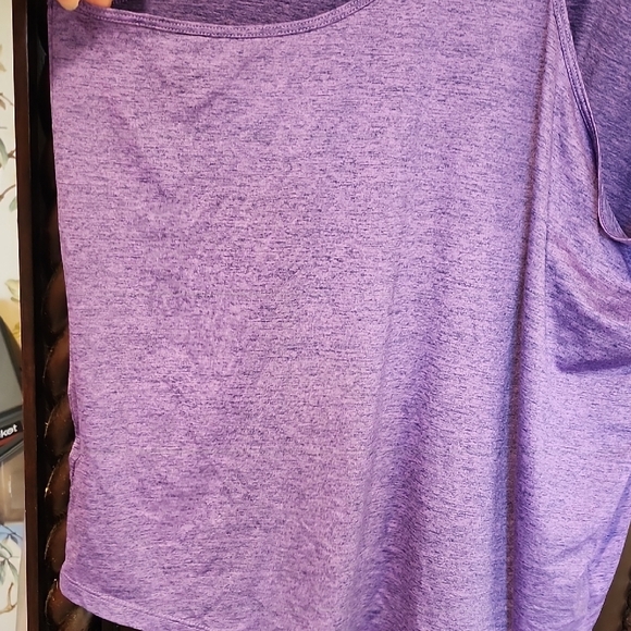 PINK Victoria's Secret Heather Purple Racerback Tank with Logo - Picture 5 of 6